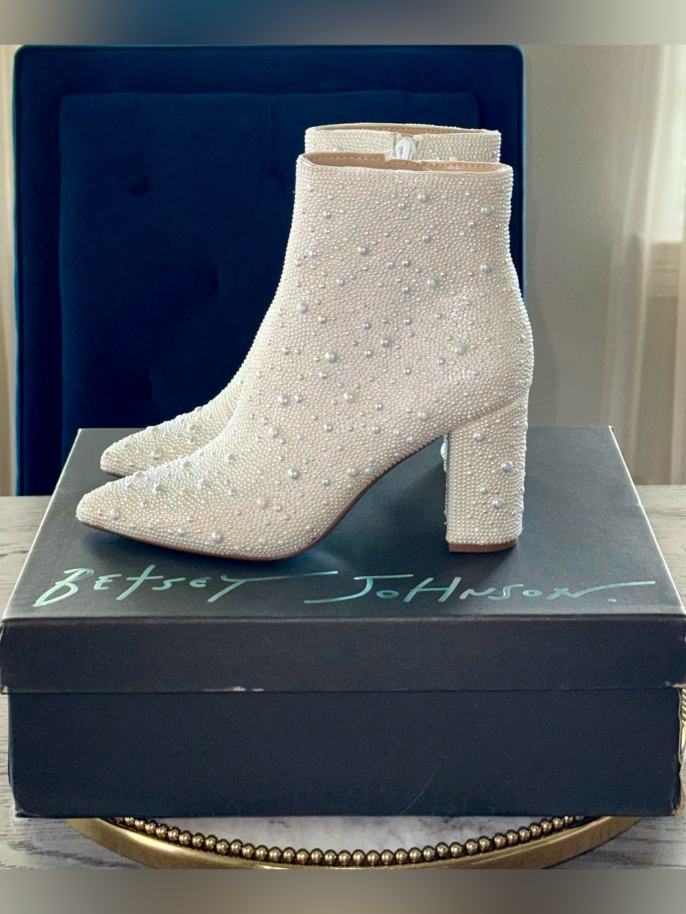Betsey Johnson SB-Cady Pearls Ankle Booties | Sz. 5.5 | NWB